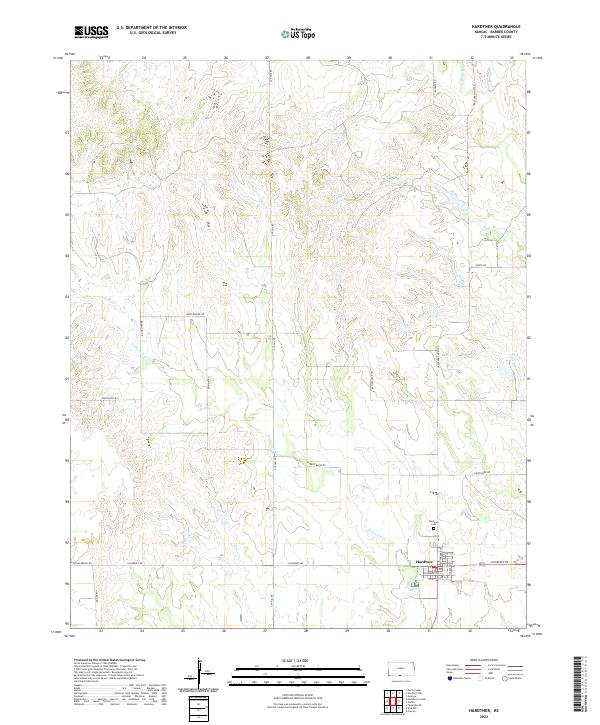 Hardtner, KS — USGS 7.5-minute topo (2022)