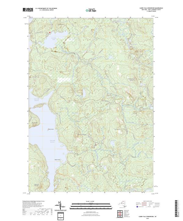 Carry Falls Reservoir, NY — USGS 7.5-minute topo (2023)