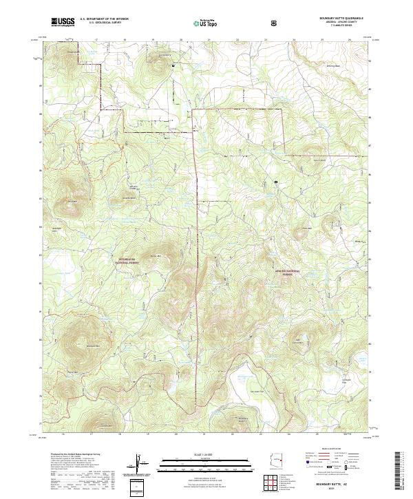 Boundary Butte, AZ — USGS 7.5-minute topo (2021)