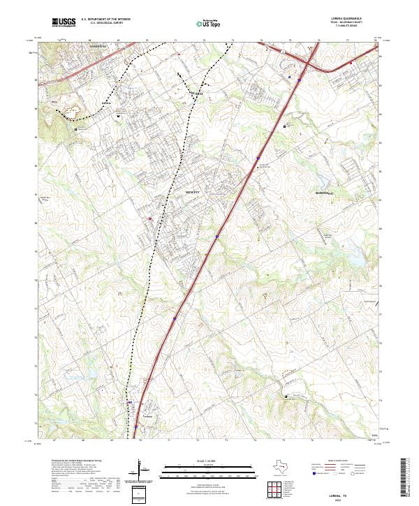 Lorena, TX — USGS 7.5-minute topo (2022)