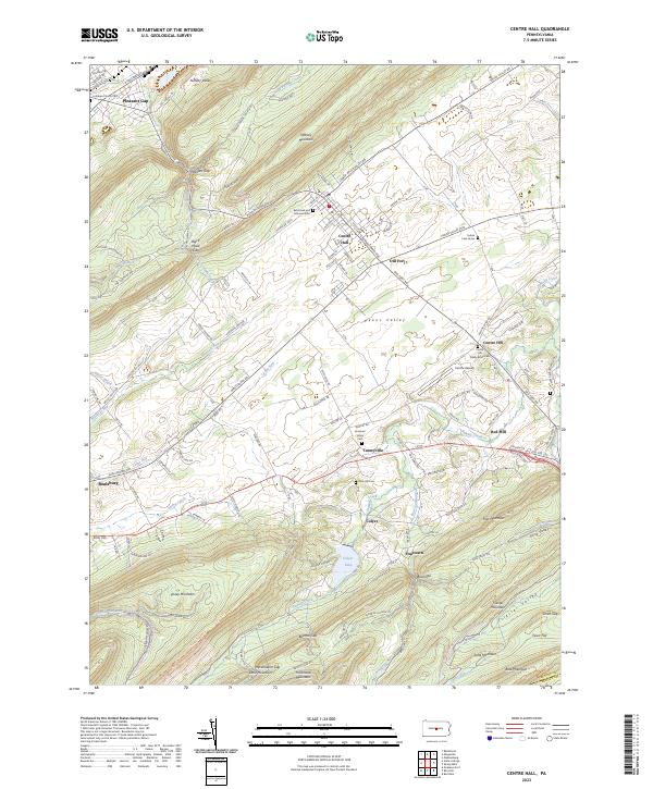 Centre Hall, PA — USGS 7.5-minute topo (2023)