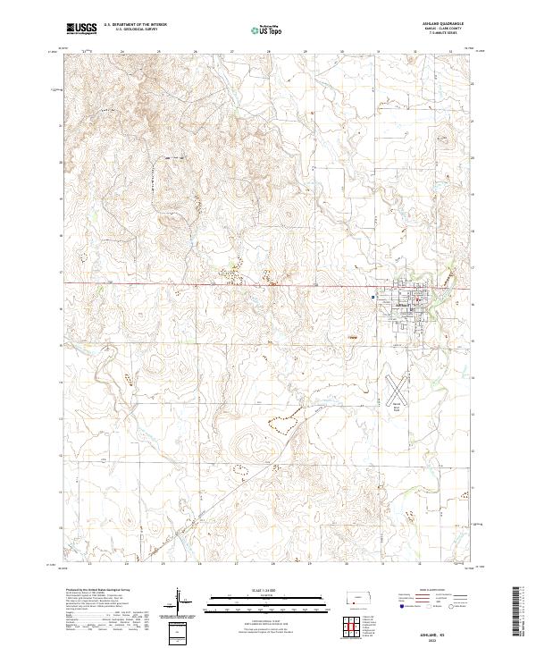 Ashland, KS — USGS 7.5-minute topo (2022)