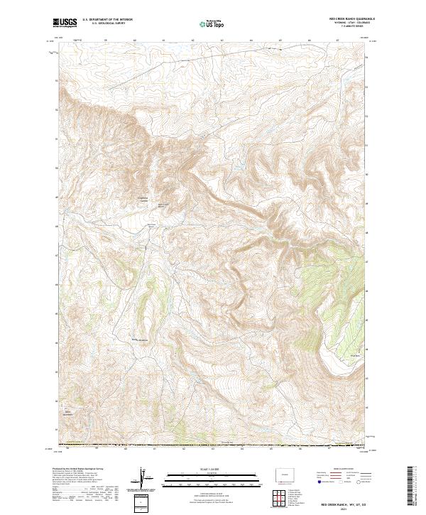 Red Creek Ranch, WY-UT-CO — USGS 7.5-minute topo (2021)