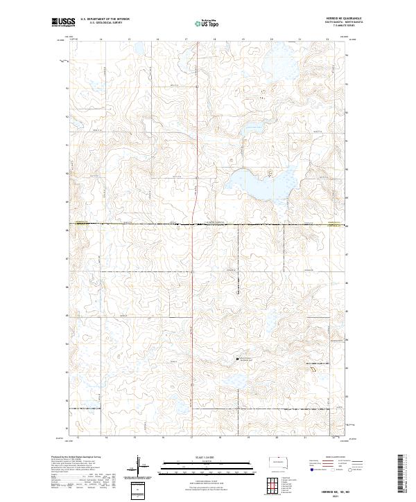 Herreid NE, SD-ND — USGS 7.5-minute topo (2021)