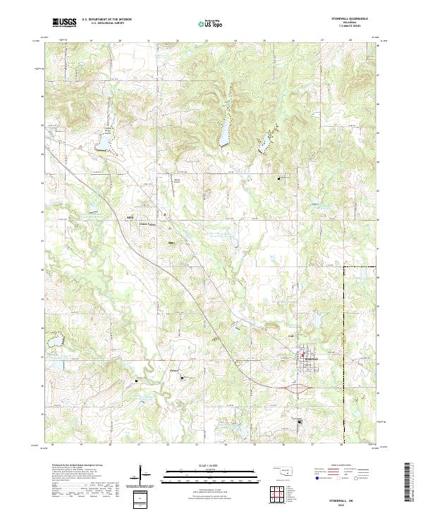 Stonewall, OK — USGS 7.5-minute topo (2022)