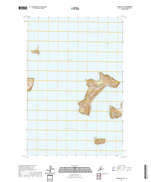 Afognak D-1 NE, AK — USGS 7.5-minute topo (2021)
