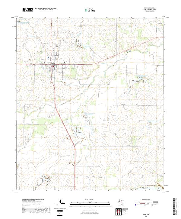 Eden, TX — USGS 7.5-minute topo (2022)