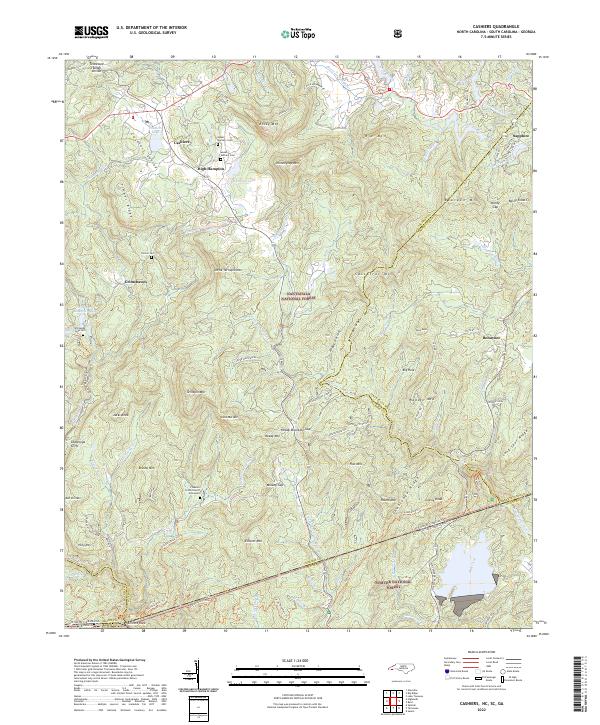 Cashiers, NC-SC-GA — USGS 7.5-minute topo (2022)