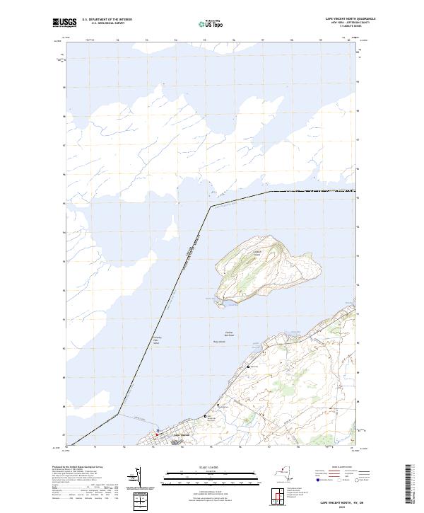 Cape Vincent North, NY-ON — USGS 7.5-minute topo (2023)