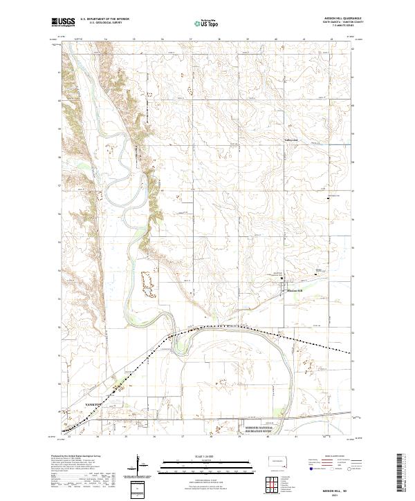 Mission Hill, SD — USGS 7.5-minute topo (2021)