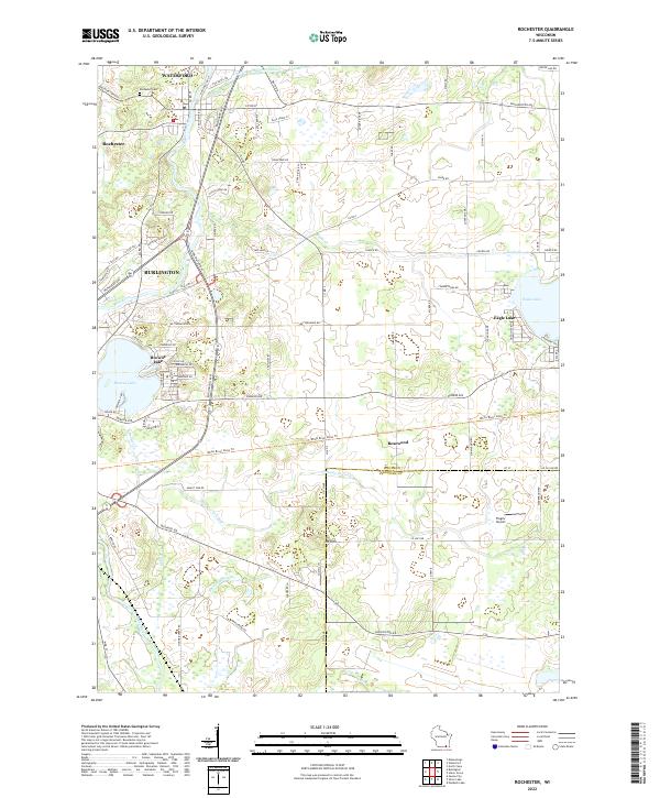 Rochester, WI — USGS 7.5-minute topo (2022)