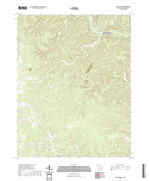 Lewis Hollow, MO — USGS 7.5-minute topo (2021)