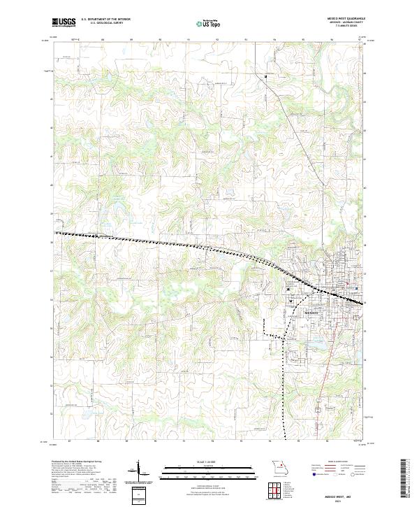 Mexico West, MO — USGS 7.5-minute topo (2021)