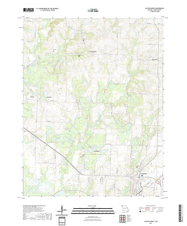 Clinton North, MO — USGS 7.5-minute topo (2021)