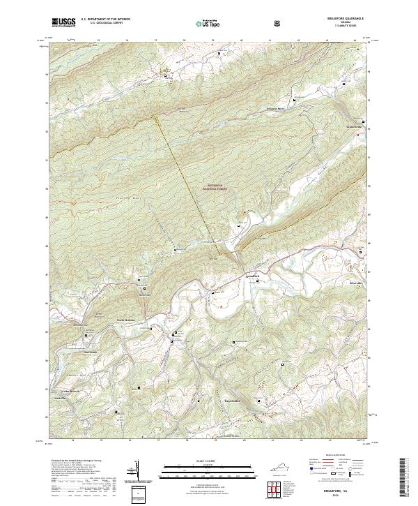 Broadford, VA — USGS 7.5-minute topo (2022)