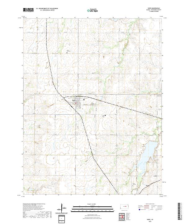 Hope, KS — USGS 7.5-minute topo (2022)