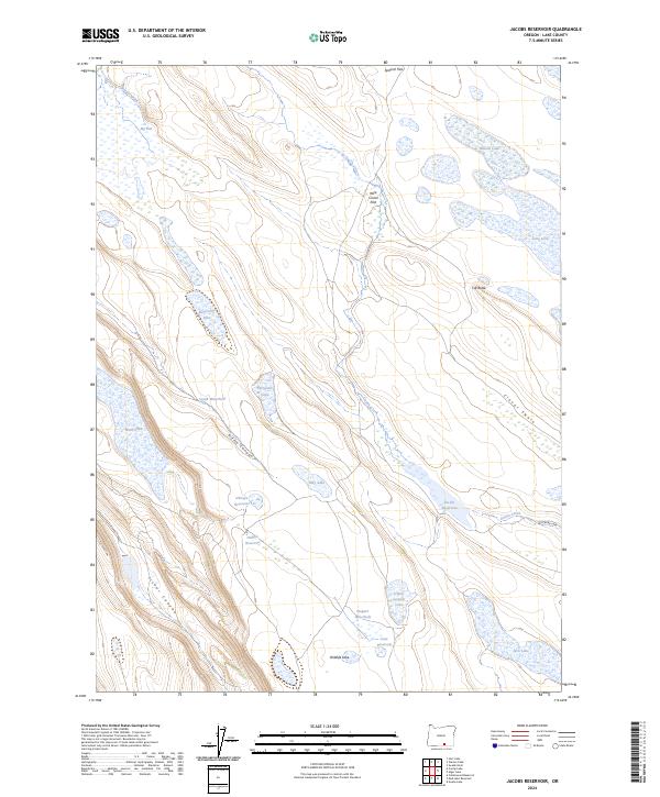 Jacobs Reservoir, OR — USGS 7.5-minute topo (2024)