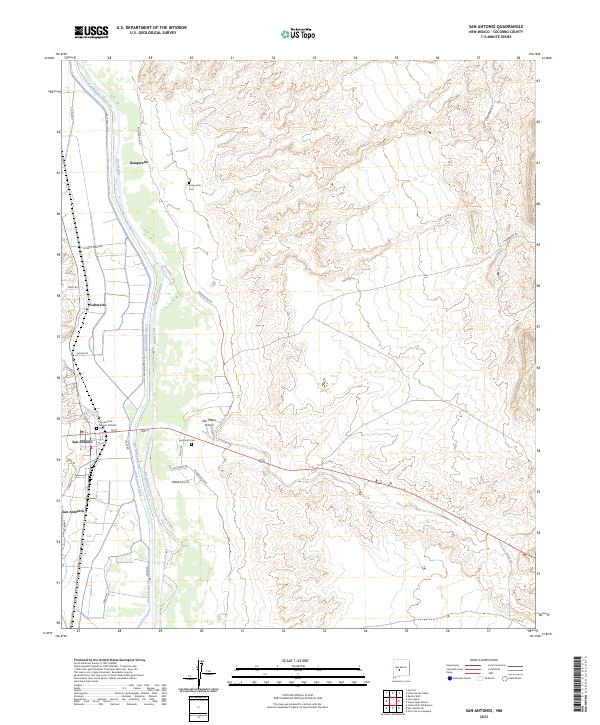 San Antonio, NM — USGS 7.5-minute topo (2023)