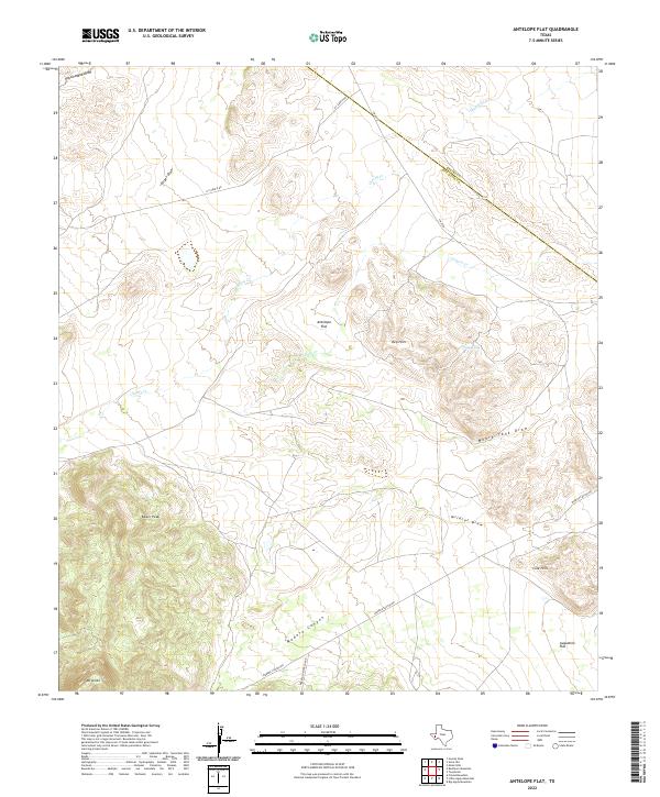 Antelope Flat, TX — USGS 7.5-minute topo (2022)