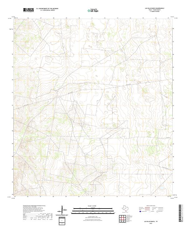 Las Islas Ranch, TX — USGS 7.5-minute topo (2022)