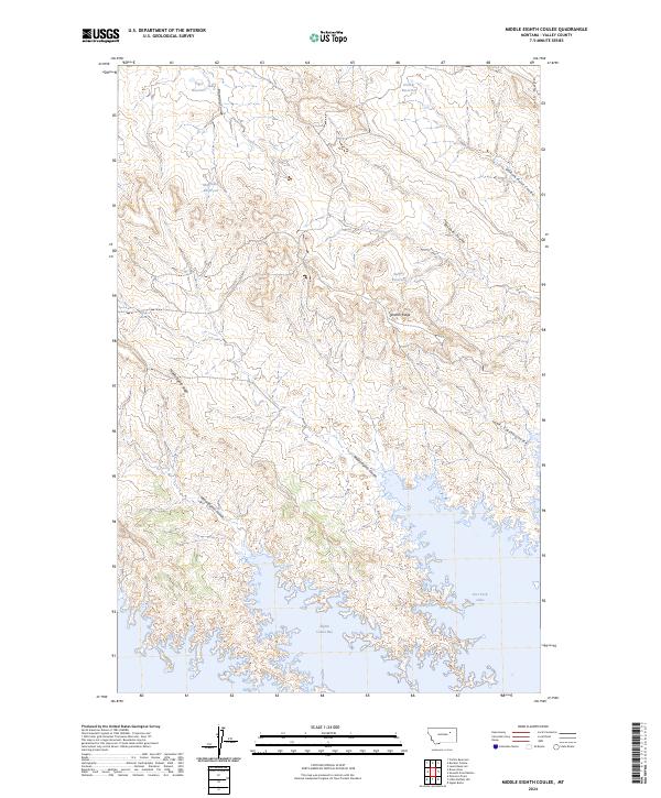 Middle Eighth Coulee, MT — USGS 7.5-minute topo (2024)