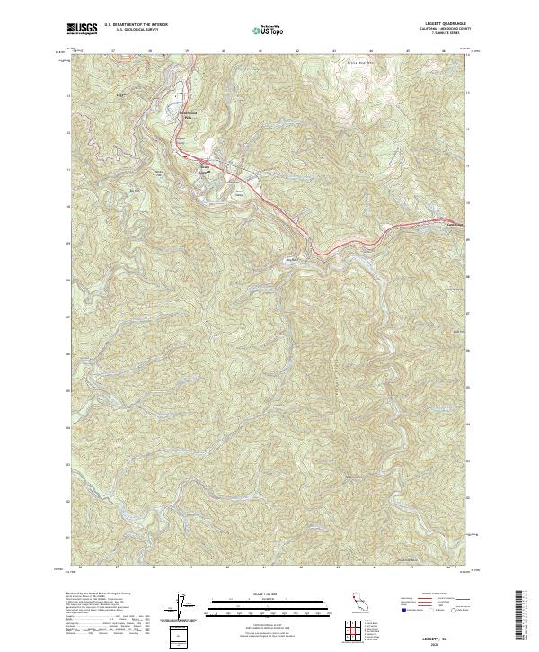Leggett, CA — USGS 7.5-minute topo (2023)