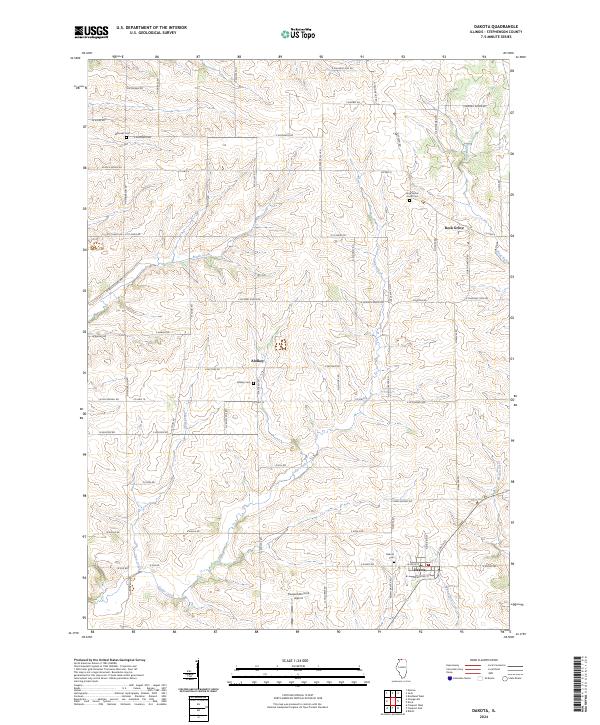 Dakota, IL — USGS 7.5-minute topo (2024)