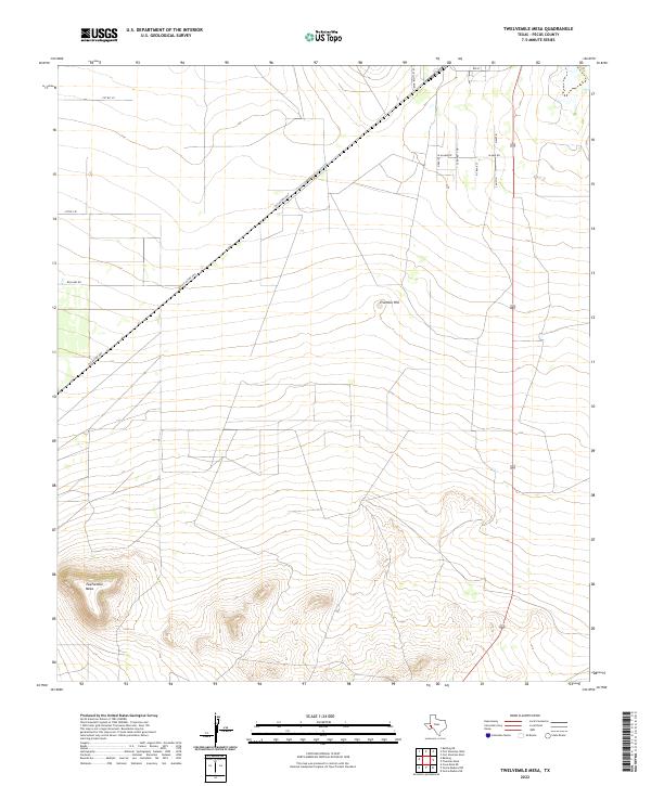 Twelvemile Mesa, TX — USGS 7.5-minute topo (2022)