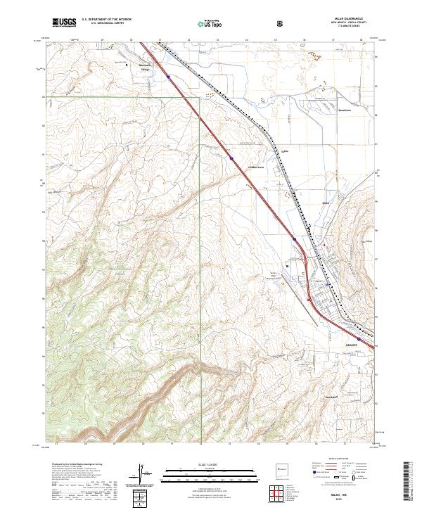 Milan, NM — USGS 7.5-minute topo (2023)