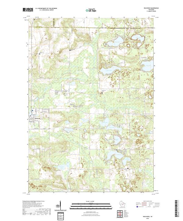 Wild Rose, WI — USGS 7.5-minute topo (2022)