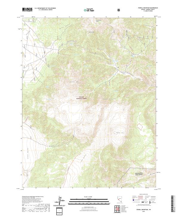 Powell Mountain, NV — USGS 7.5-minute topo (2021)