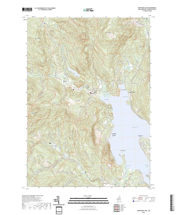Newfound Lake, NH — USGS 7.5-minute topo (2024)