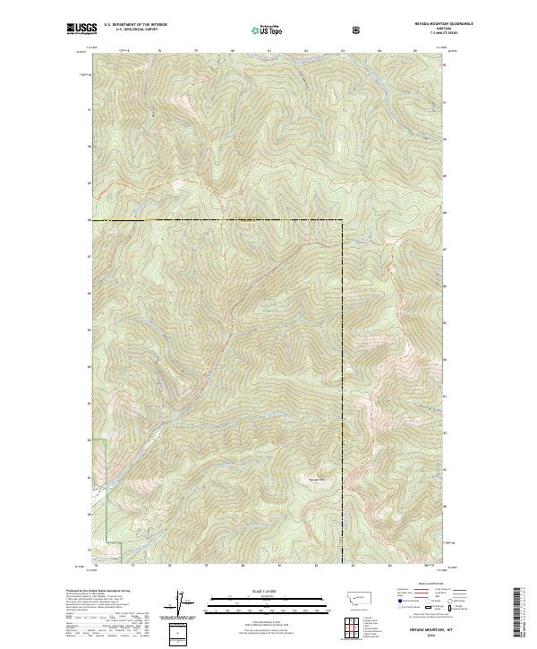 Nevada Mountain, MT — USGS 7.5-minute topo (2024)