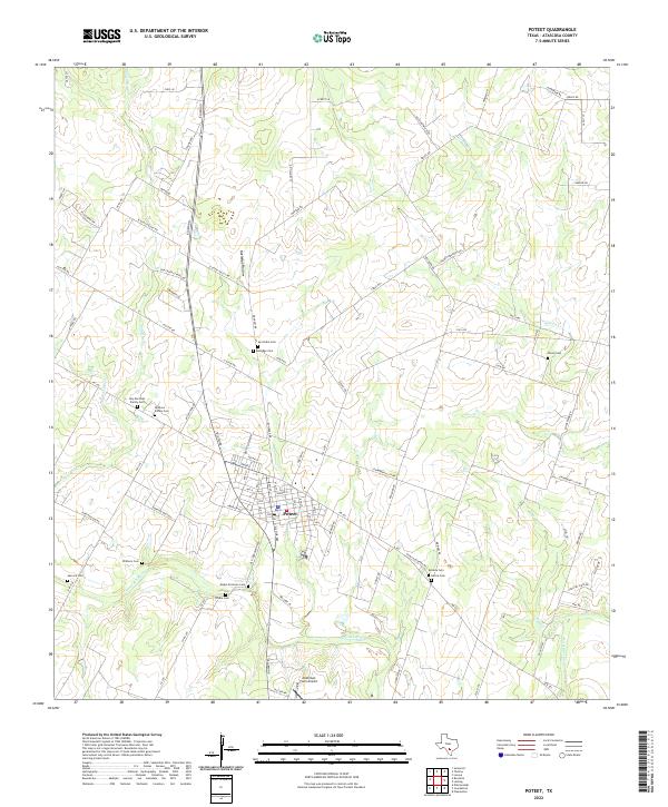 Poteet, TX — USGS 7.5-minute topo (2022)