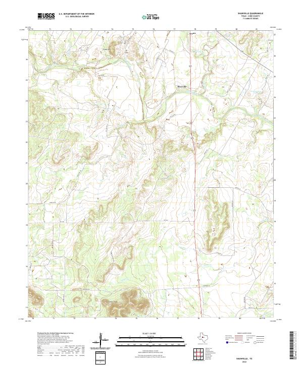 Shawville, TX — USGS 7.5-minute topo (2022)