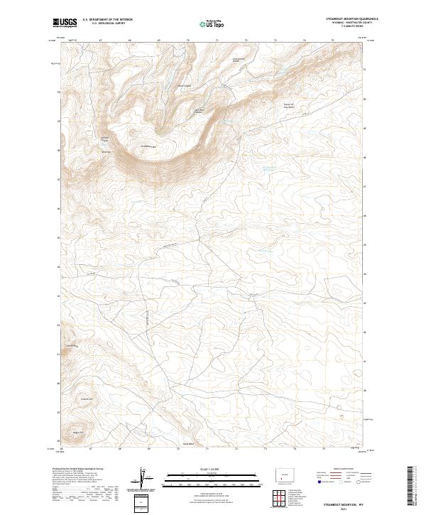 Steamboat Mountain, WY — USGS 7.5-minute topo (2021)