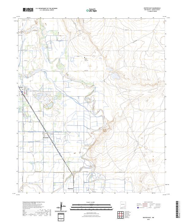 Dexter East, NM — USGS 7.5-minute topo (2023)