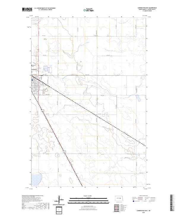 Carrington East, ND — USGS 7.5-minute topo (2024)
