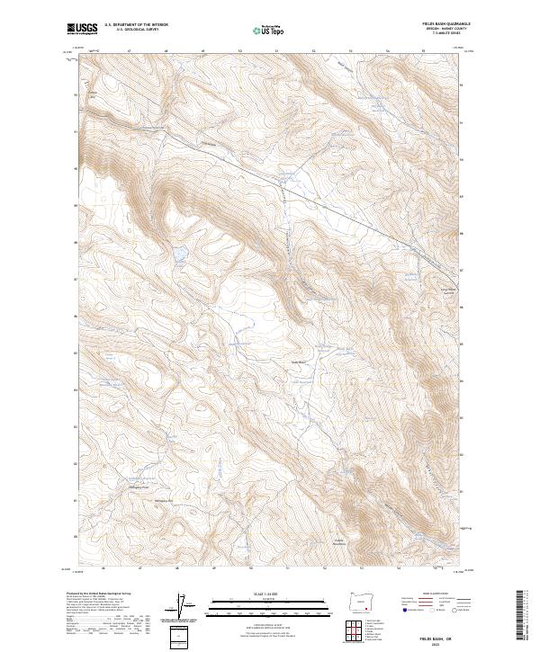 Fields Basin, OR — USGS 7.5-minute topo (2023)
