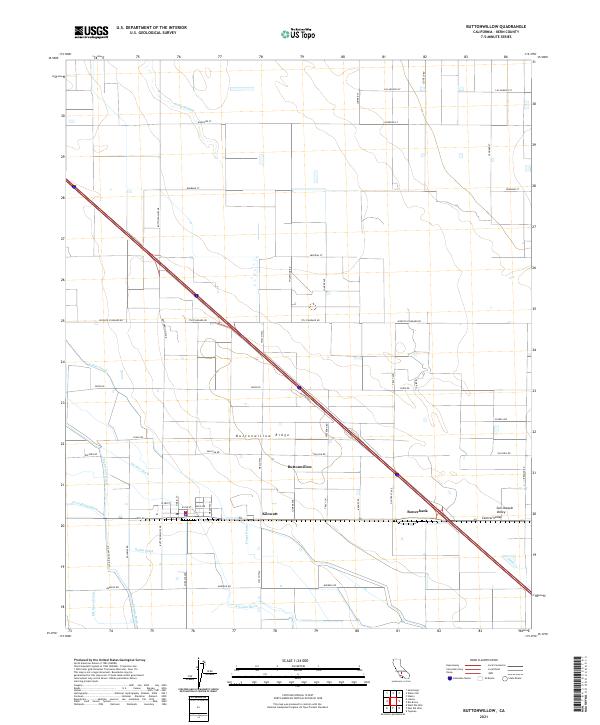 Buttonwillow, CA — USGS 7.5-minute topo (2021)