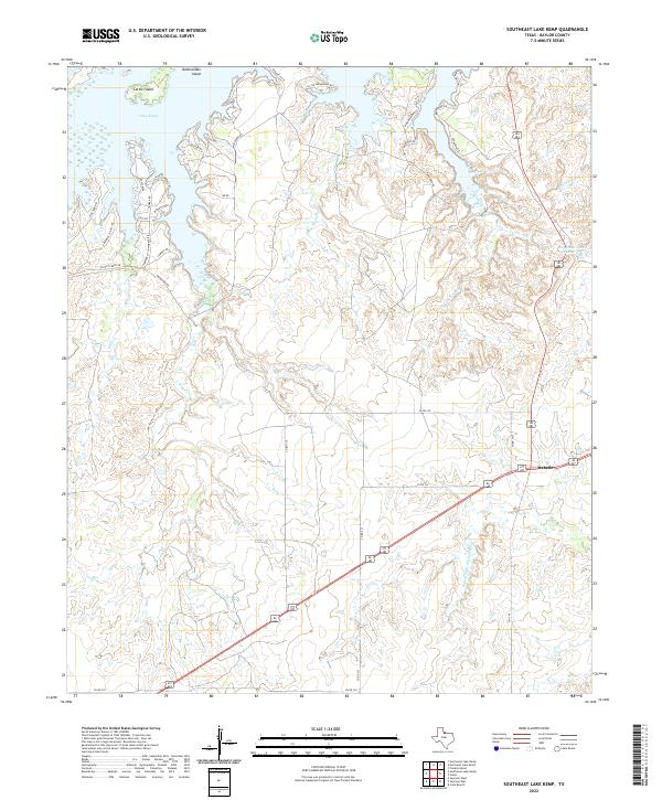 Southeast Lake Kemp, TX — USGS 7.5-minute topo (2022)