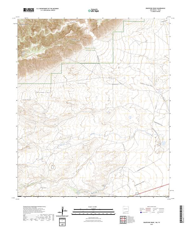 Grapevine Draw, NM-TX — USGS 7.5-minute topo (2023)