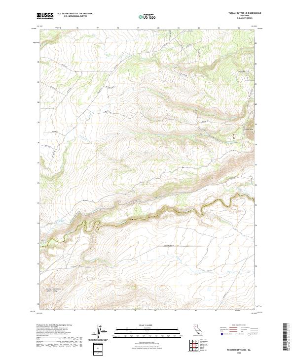 Tuscan Buttes NE, CA — USGS 7.5-minute topo (2022)