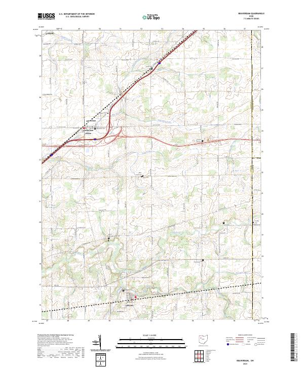 Beaverdam, OH — USGS 7.5-minute topo (2023)