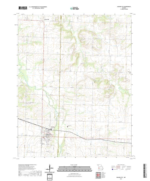 Golden City, MO — USGS 7.5-minute topo (2021)