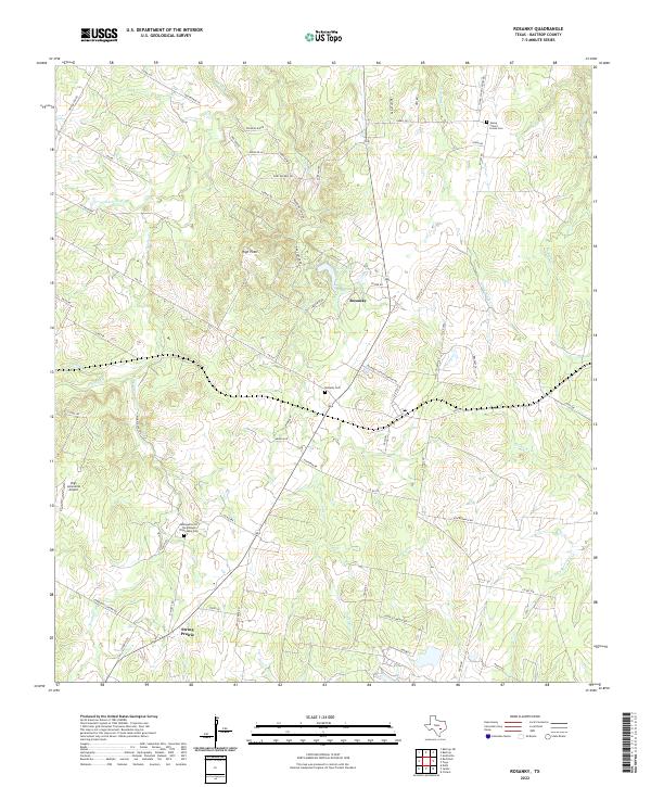 Rosanky, TX — USGS 7.5-minute topo (2022)
