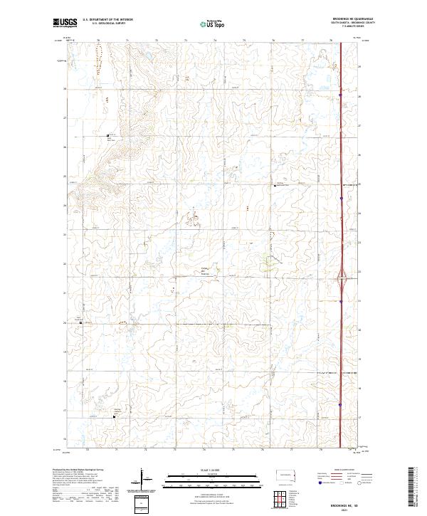 Brookings NE, SD — USGS 7.5-minute topo (2021)