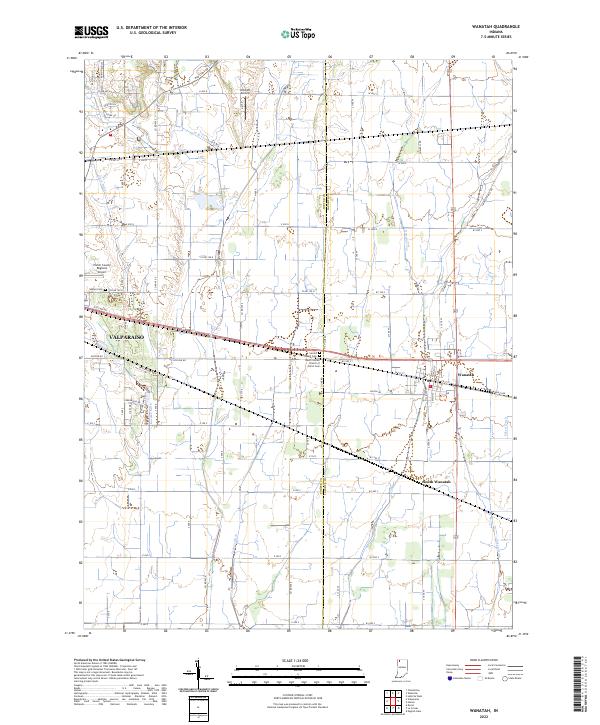 Wanatah, IN — USGS 7.5-minute topo (2022)