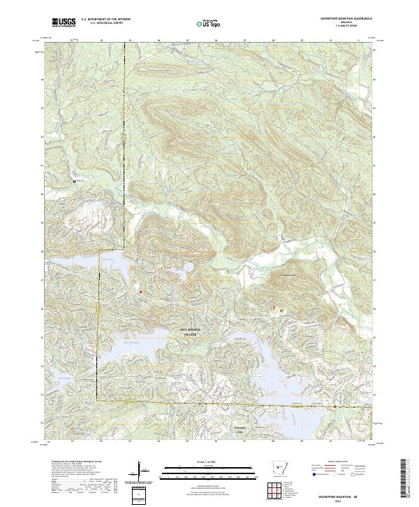 Goosepond Mountain, AR — USGS 7.5-minute topo (2024)