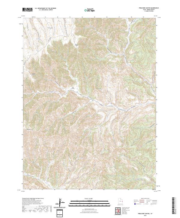 Preacher Canyon, UT — USGS 7.5-minute topo (2023)